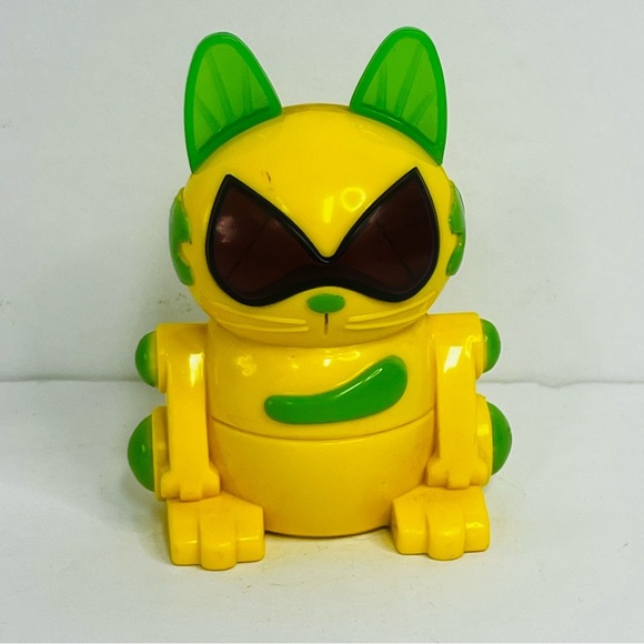 set meow chi robo chi cat yellow green ' mcdonalds 2000 happy meal toy robot - Picture 1 of 5